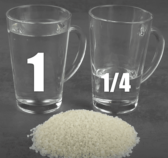 medida de agua para el arroz blanco corto para paella. así de fácil es cocer arroz blanco perfecto