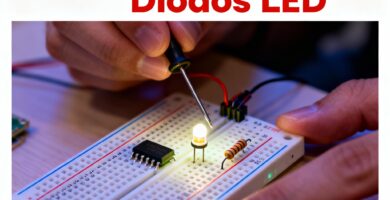 Persona montando circuito impreso con LED y resistencia - Cómo calcular resistencia para LED