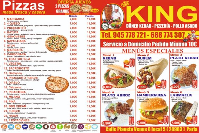 carta king kebab parla