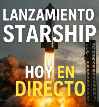 Lanzamiento Starship de SpaceX hoy en directo con cohete despegando y texto sobre la retransmisión en vivo