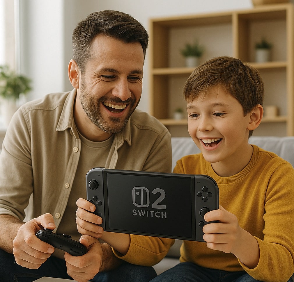 jugando a la nintendo switch 2