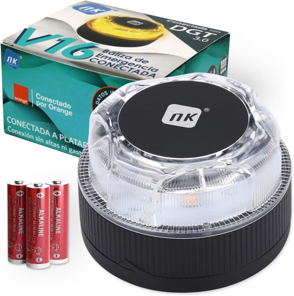 NK Baliza de Emergencia V16 con Geolocalización y Conexión DGT 3.0