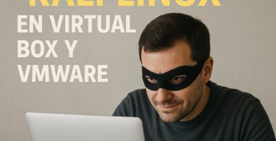 Persona instalando Kali Linux 2025 en una computadora port&aacute;til usando VirtualBox y VMware