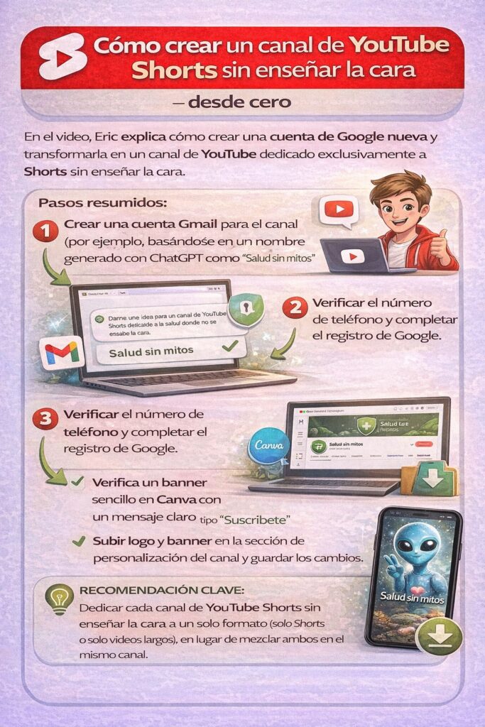 C&oacute;mo crear un canal de YouTube Shorts sin ense&ntilde;ar la cara desde cero