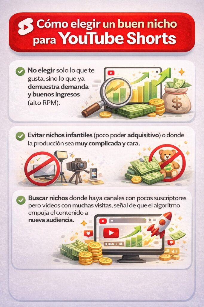 C&oacute;mo elegir un buen nicho para YouTube Shorts