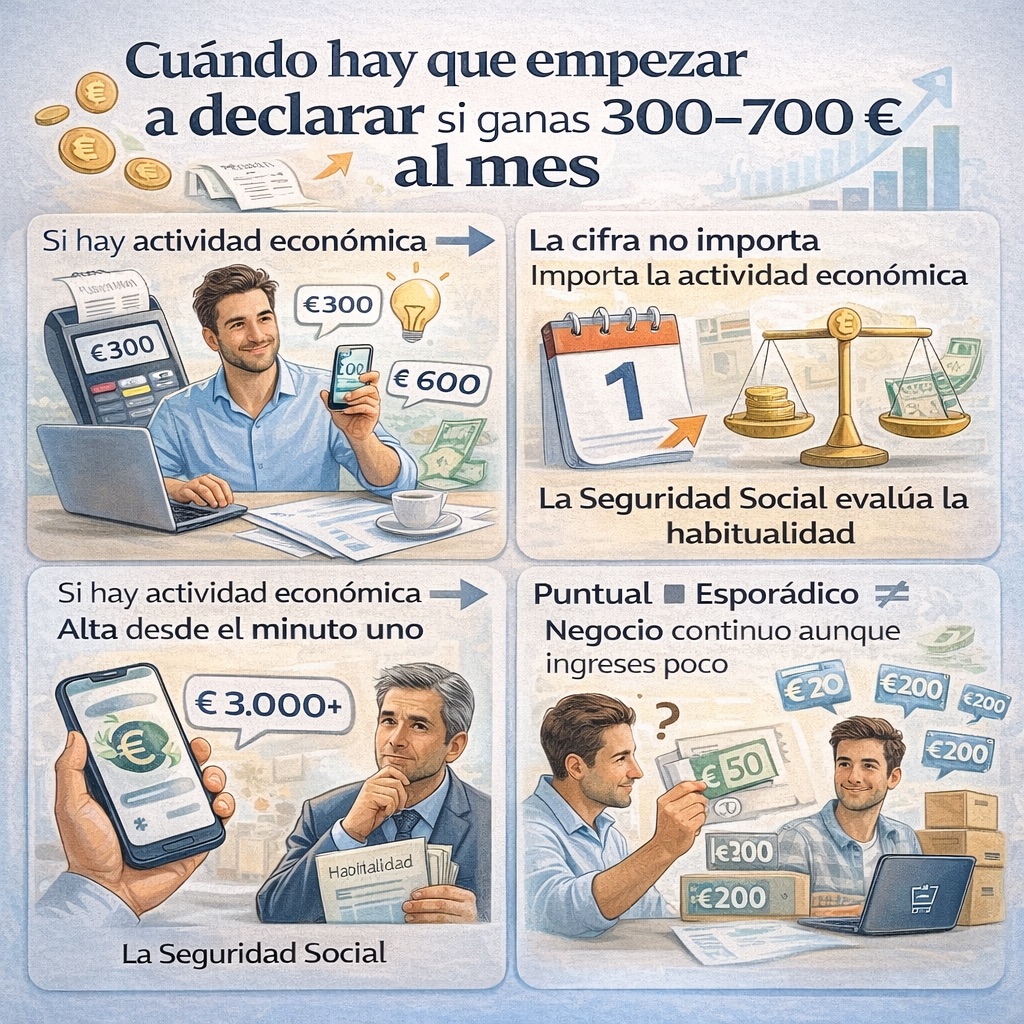 declarar si ganas 300–700 € al mes