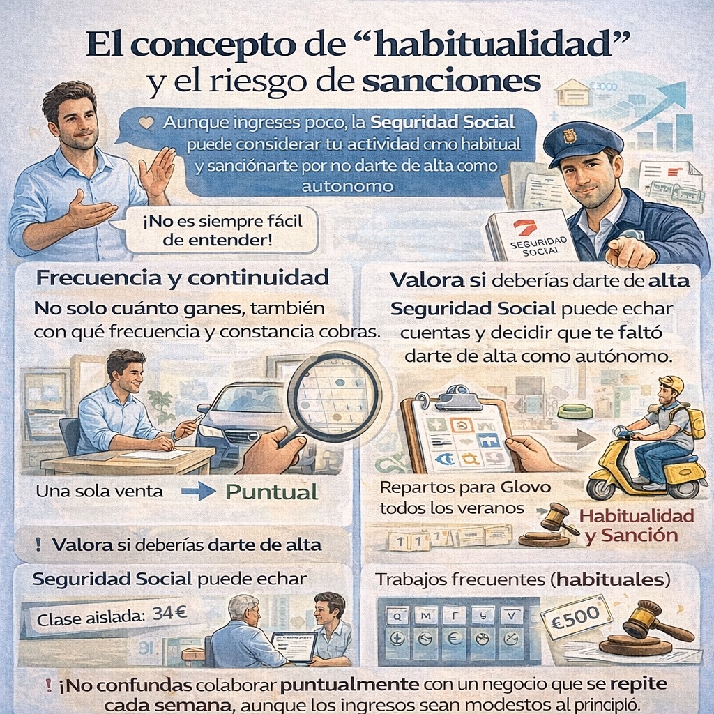 “habitualidad” y el riesgo de sanciones