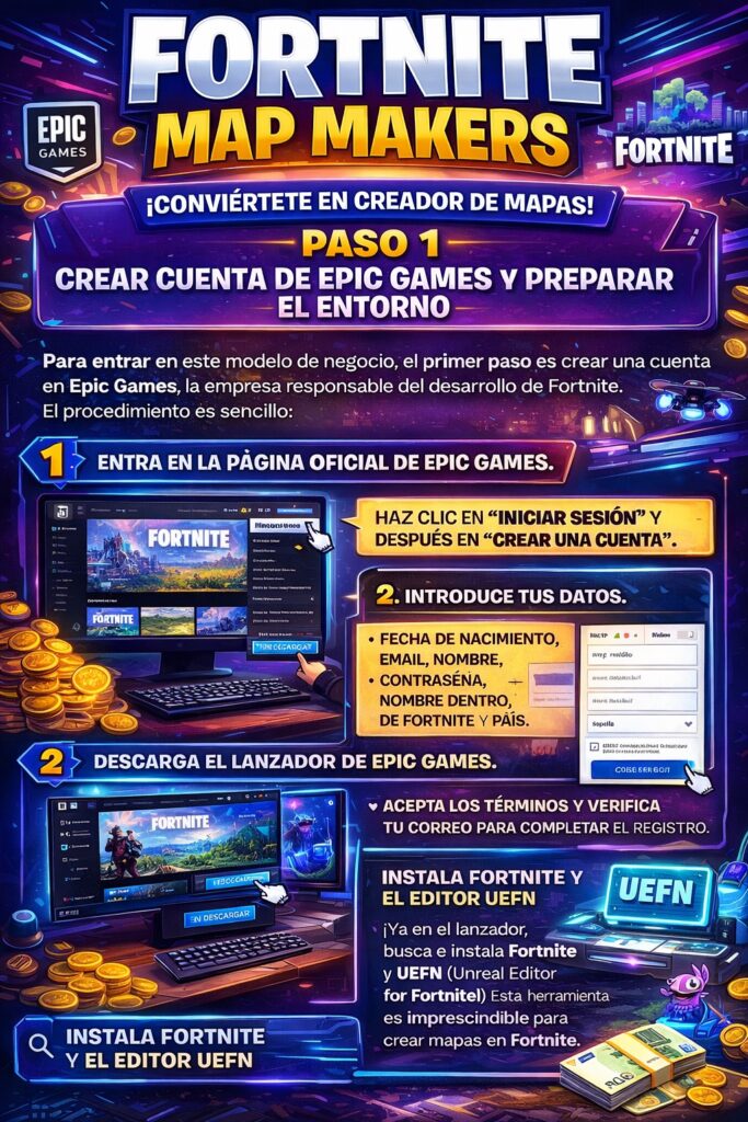 cómo ganar dinero creando mapas fornite