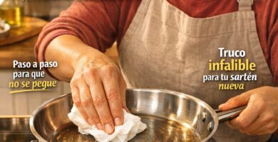 curar sartén de acero inoxidable