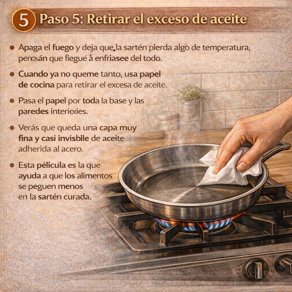 retirar el exceso de aceite