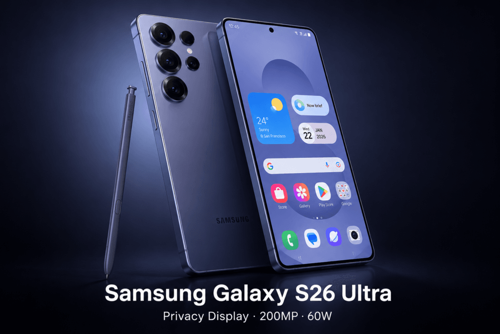 Samsung Galaxy S26 Ultra en color Violeta Cobalto con Privacy Display y camara de 200 MP precio en Espana desde 1.449 euros