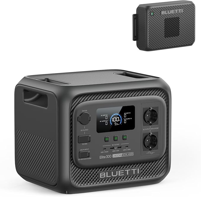 BLUETTI Elite 300 Estaci&oacute;n de Energ&iacute;a Port&aacute;til 3014,4Wh con Charger 2 | 2400W CA (4800W Pico), Generador Solar con Cargador Alternador DC 1200W, Carga R&aacute;pida 3,2h, Puerto RV TT-30 Salida DC 12V/30A