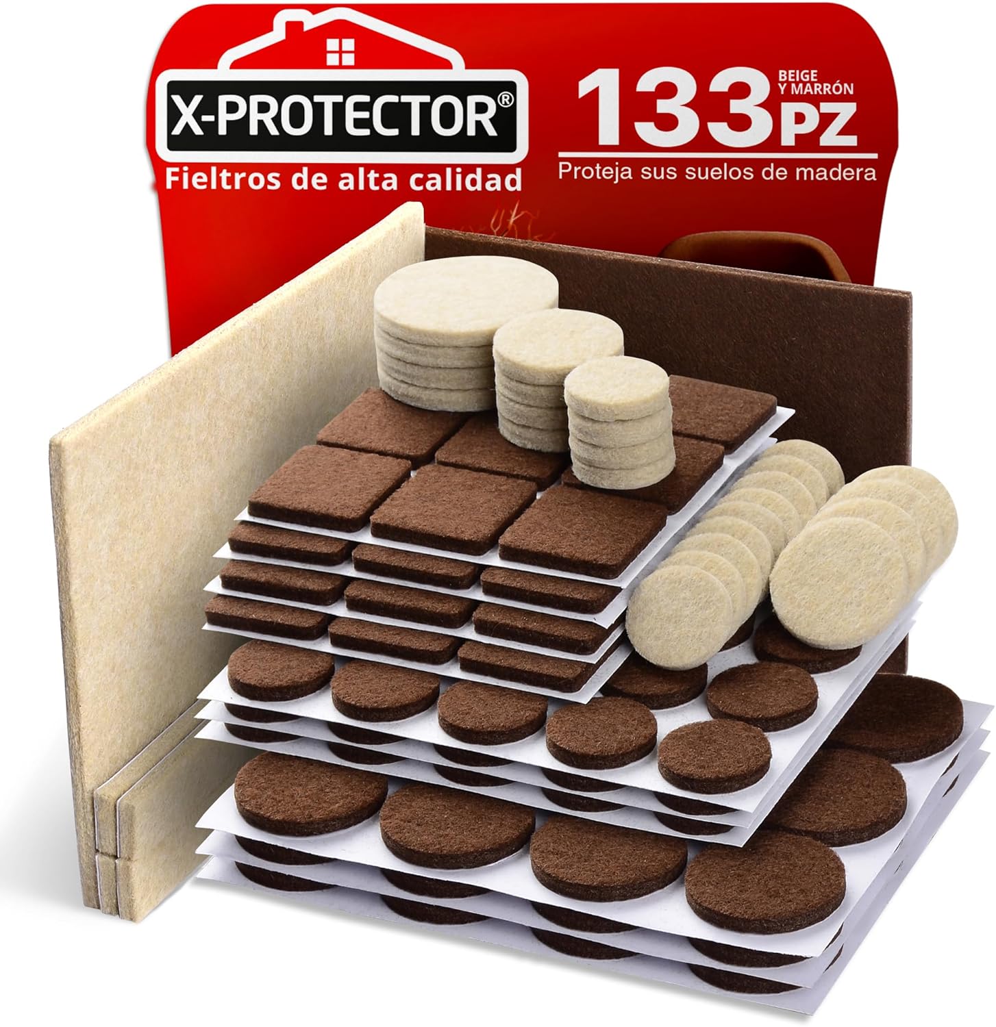 Almohadillas de fieltro adhesivo X-Protector en varios tama&ntilde;os