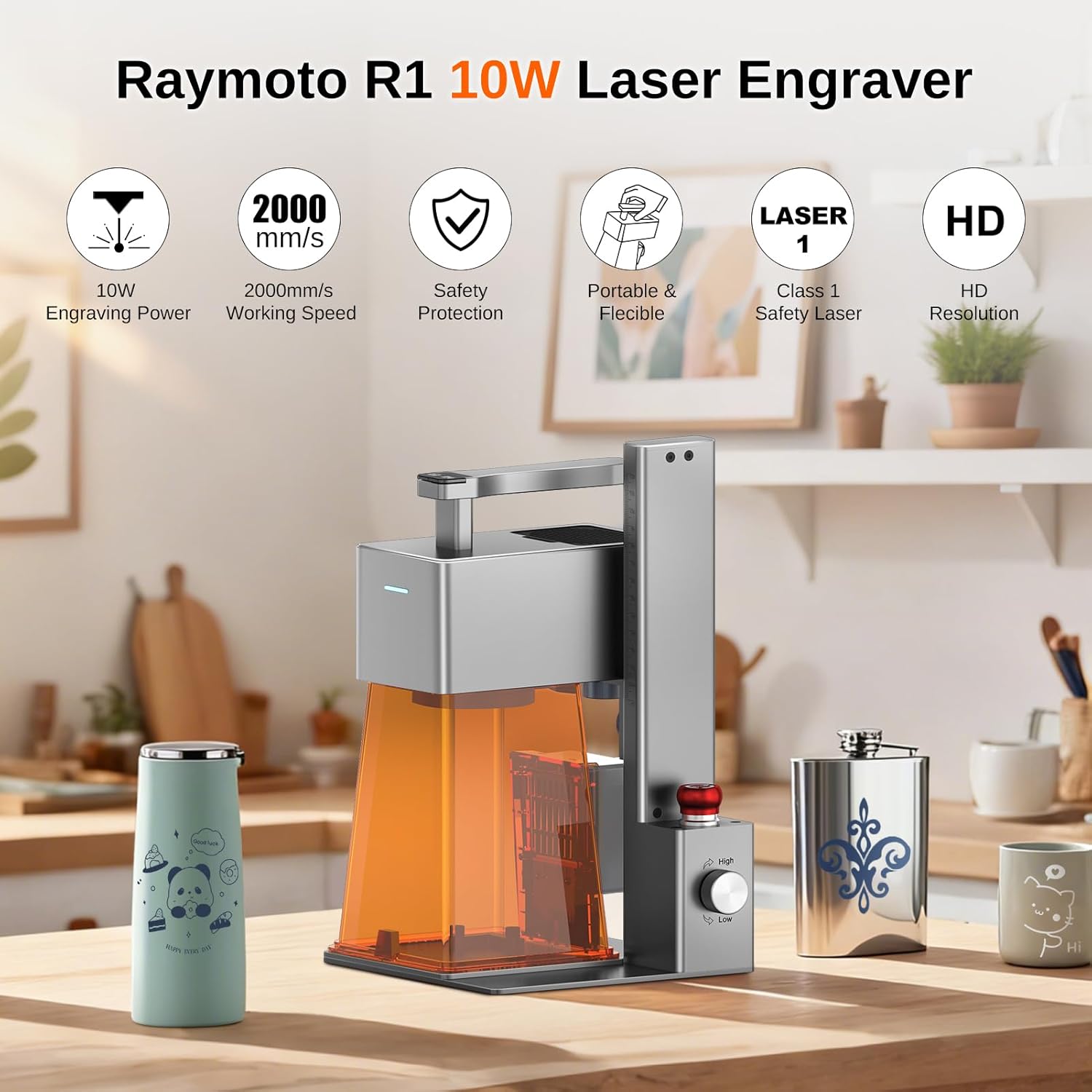 Raymoto R1: mini grabadora y cortadora l&aacute;ser de diodo de 10 W