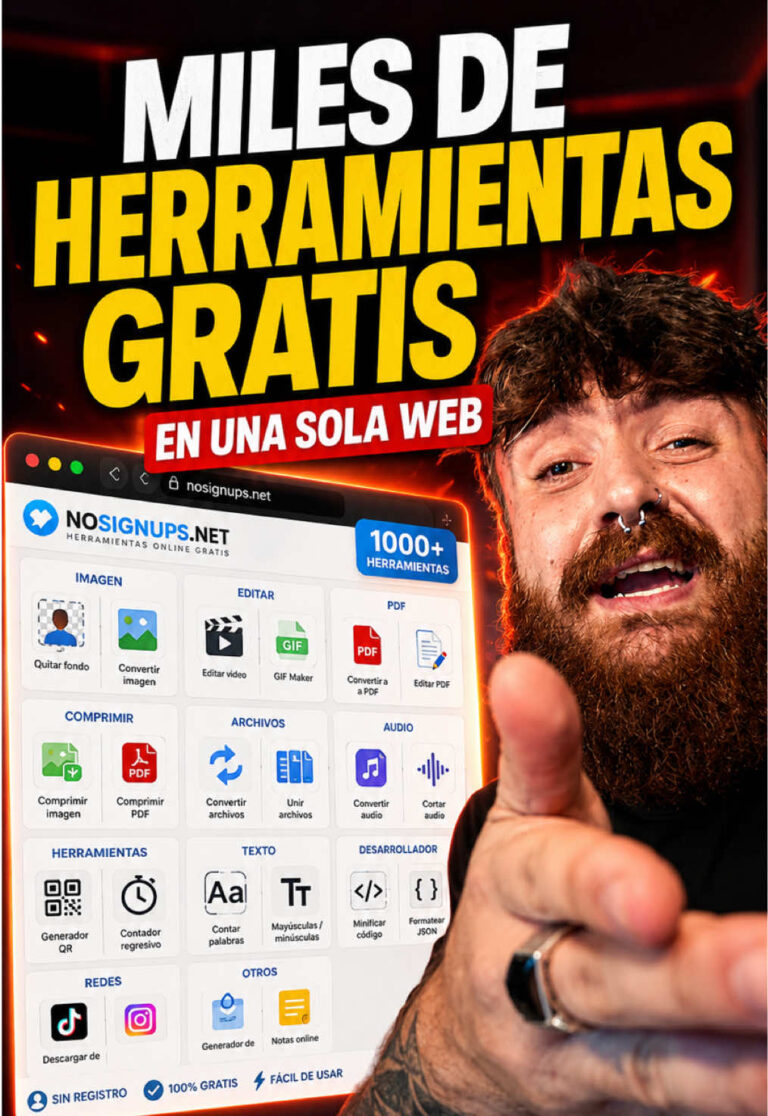 NoSignups.net: la web con cientos de herramientas gratis sin registro que recomienda Don Paquito