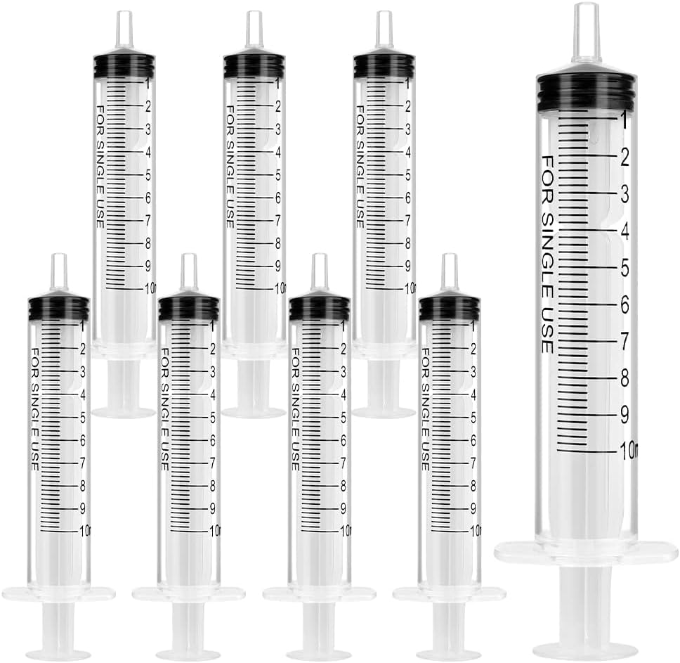 Pack de 8 jeringuillas de plástico reutilizables de 10 ml sin aguja OFFCUP