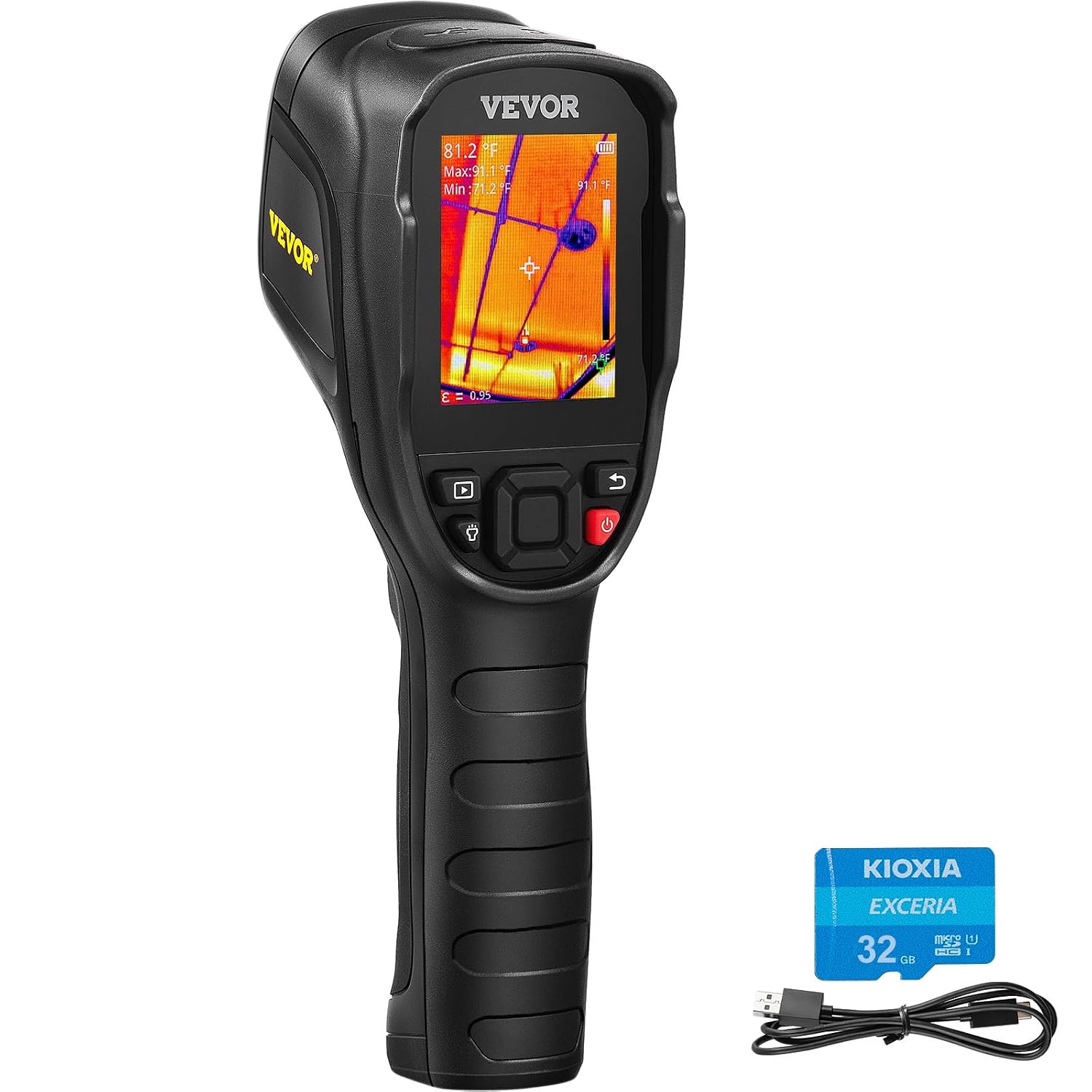 VEVOR c&aacute;mara termogr&aacute;fica infrarroja port&aacute;til con pantalla y tarjeta microSD