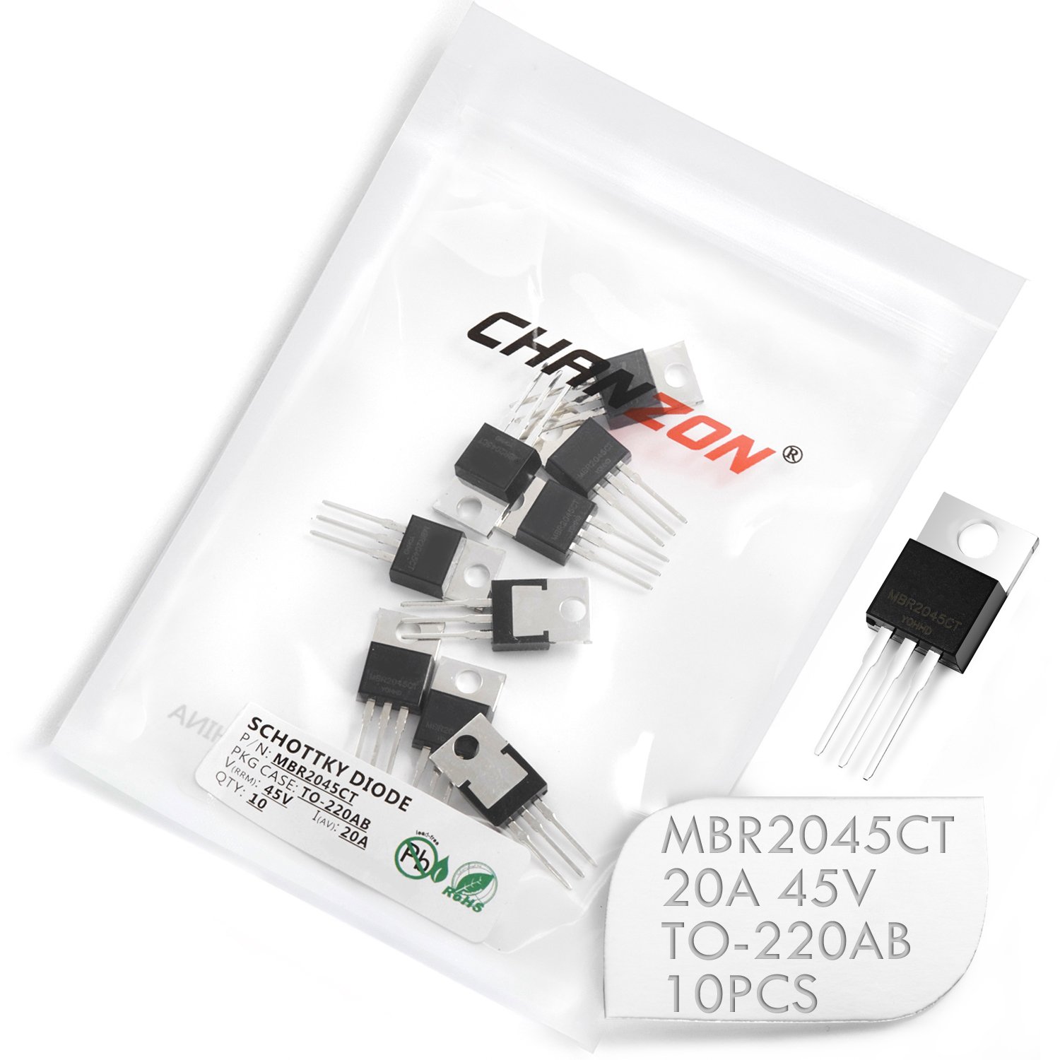 Diodos Schottky dobles MBR2045CT en encapsulado TO-220
