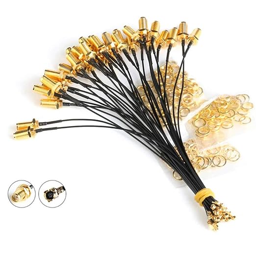Cable pigtail Hailege IPEX U.FL a SMA hembra, pack de 5 unidades