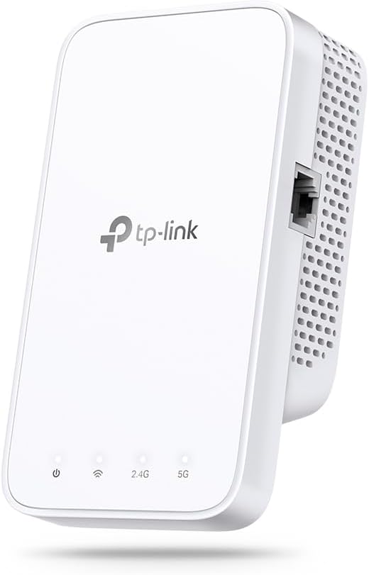 Repetidor WiFi TP-Link RE330 AC1200 de doble banda enchufado a la pared