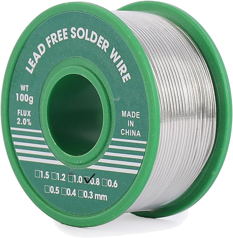 Carrete de 100 g de esta&ntilde;o sin plomo de 0,8 mm con n&uacute;cleo de colofonia