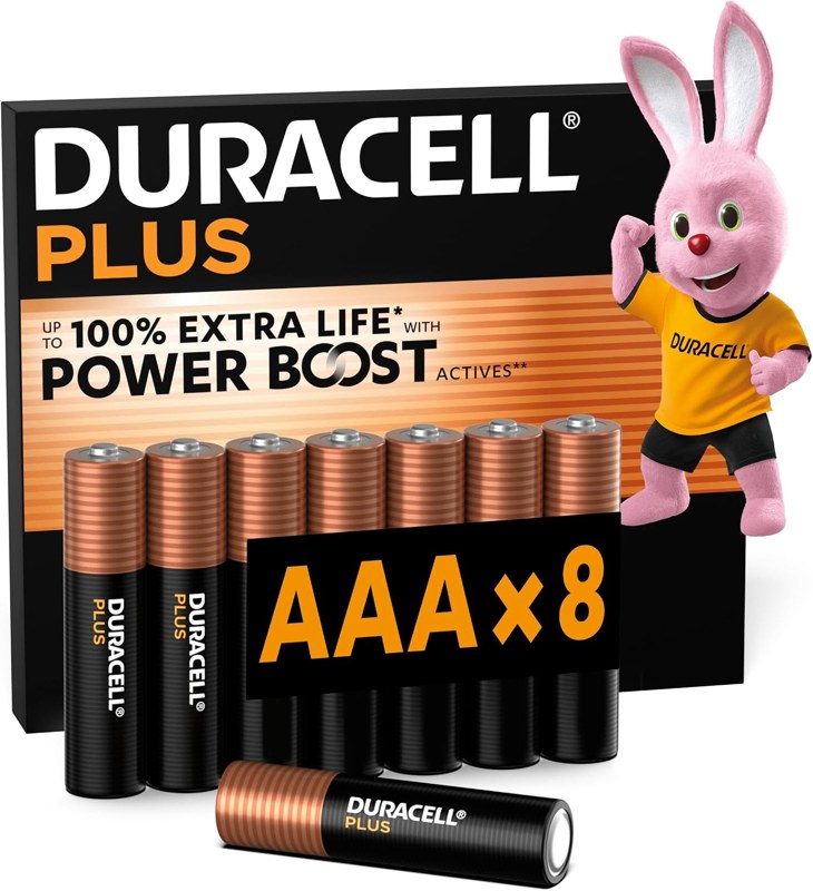 Pack de 8 pilas alcalinas Duracell Plus AAA de 1,5 V