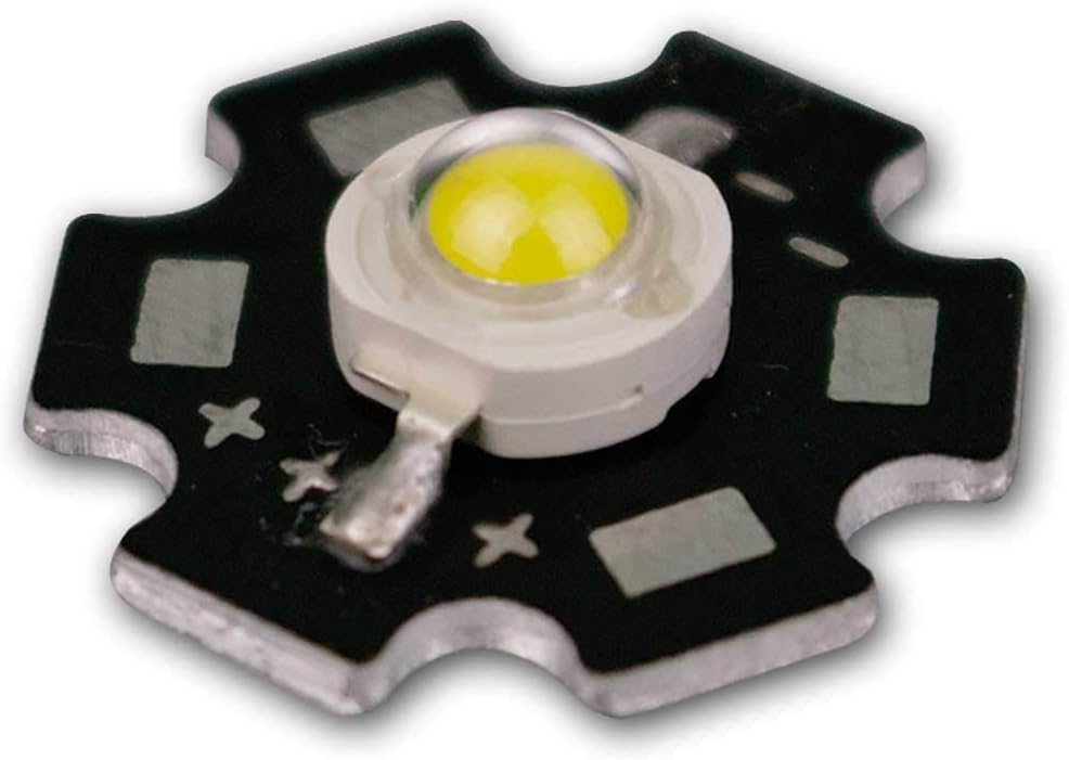 Chip LED de 3 W sobre placa de aluminio en forma de estrella