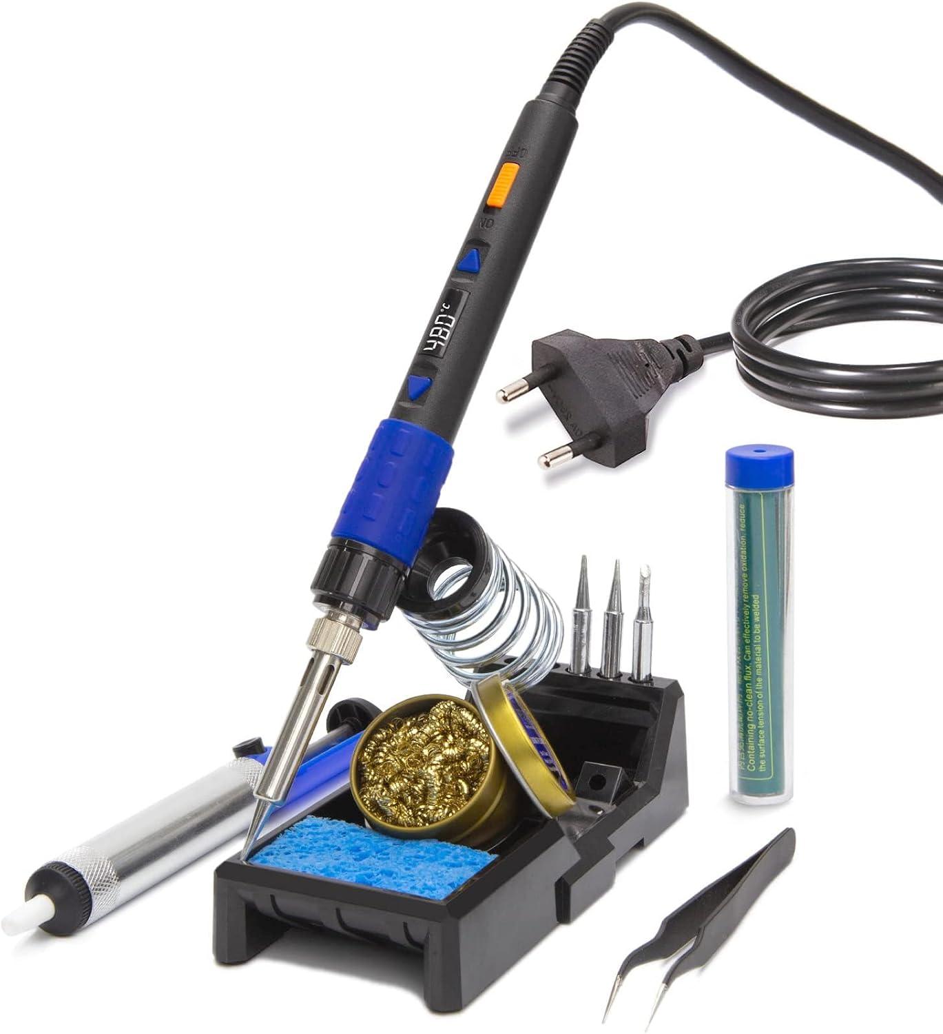 Kit de soldador digital YIHUA 928D-III con soporte, esta&ntilde;o y pinzas